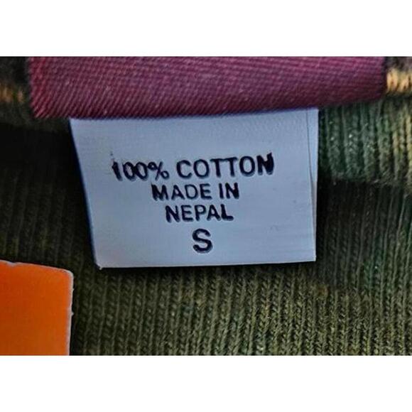 K.P.C. Bohemian Handmade in Nepal Embroidered Green Stonewashed Dress Small - Picture 5 of 9